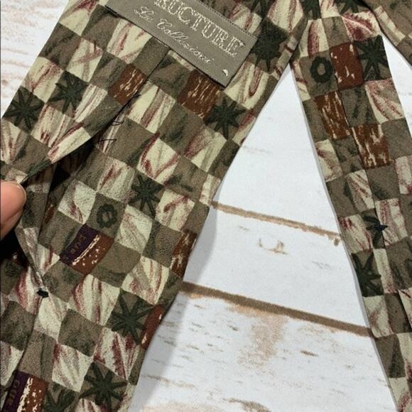 Structure abstract print Silk Tie - Picture 4 of 4